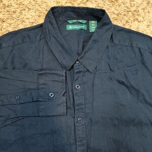 Cubavera Men Size XXL Long Sleeve Button Up 100% Linen Shirt